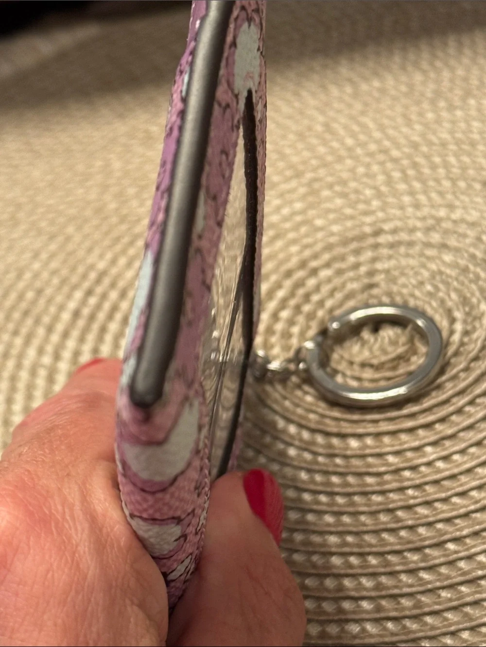 Coach Pink Floral Zip Card Case - Picture 6 of 10